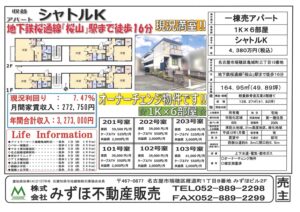 名古屋市瑞穂区収益物件のご紹介です。