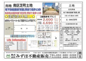 名古屋市南区土地のご紹介です。